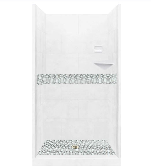 Custom Shower Kits - Alcove Pan, Walls, Thresholds & Optional Glass Enclosure | DIY Bathroom Remodeling Solution for Homeowners & Contractors | Perfect for Small Bathrooms & Space-Saving Designs
