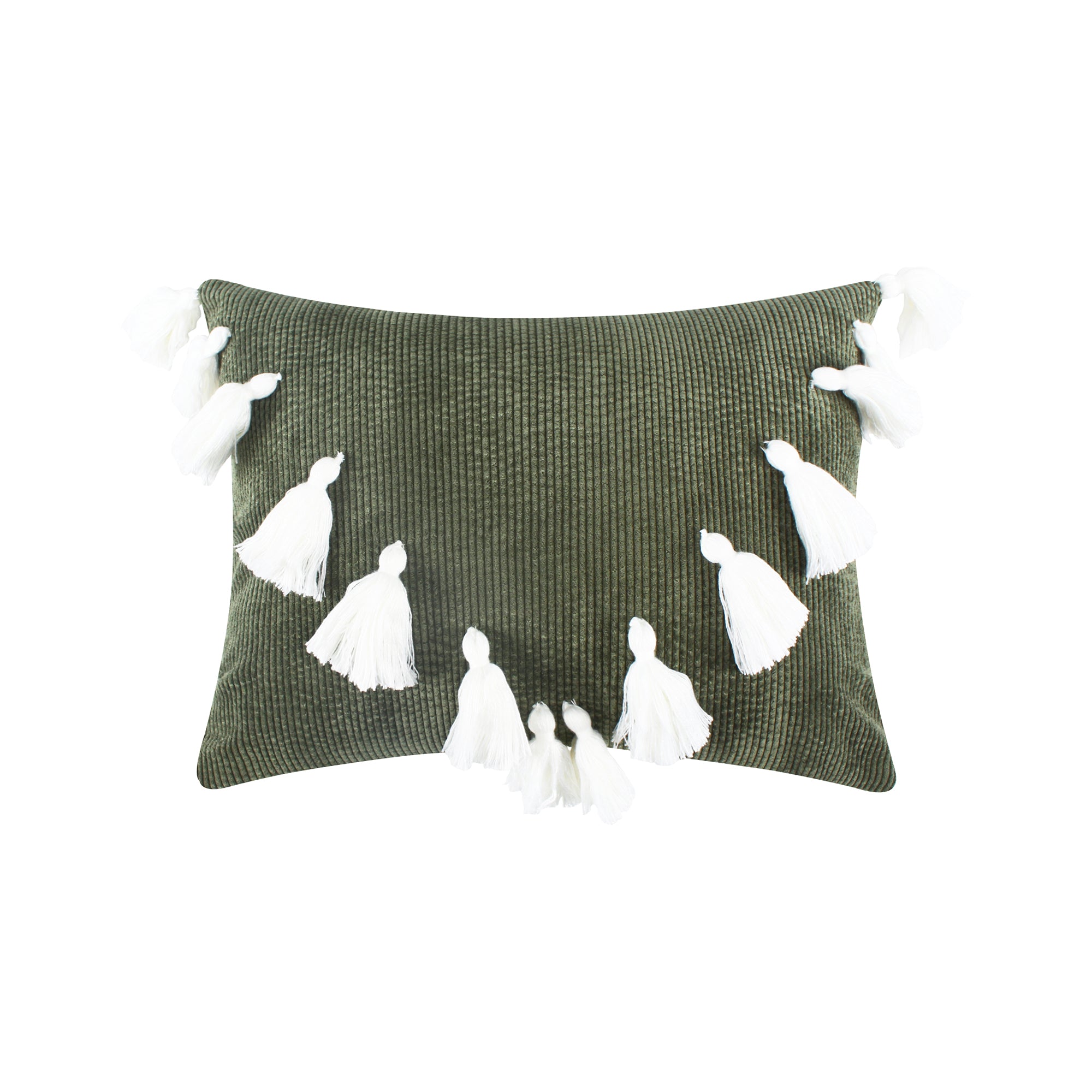 Kemala Tassel Pillow - Decorative Bohemian Throw Pillow Cover with Fringe for Couch, Bed, Sofa - Perfect for Boho Home Decor & Living Room Accent