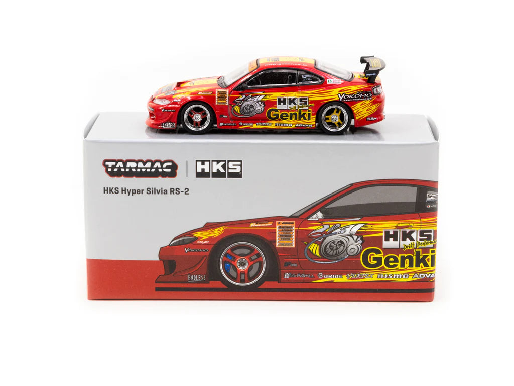 1:64 Nissan Silvia S15 HKS Hyper RS 2 Diecast Model Car by Tarmac Works - Collectible Japanese Tuner Vehicle for Display & Racing Scenes