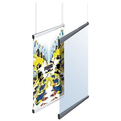 1 High Oval Shaped Case Snap Poster Gripper - 96 Inches Extra Long Display Frame for Trade Shows, Retail Stores and Event Signage