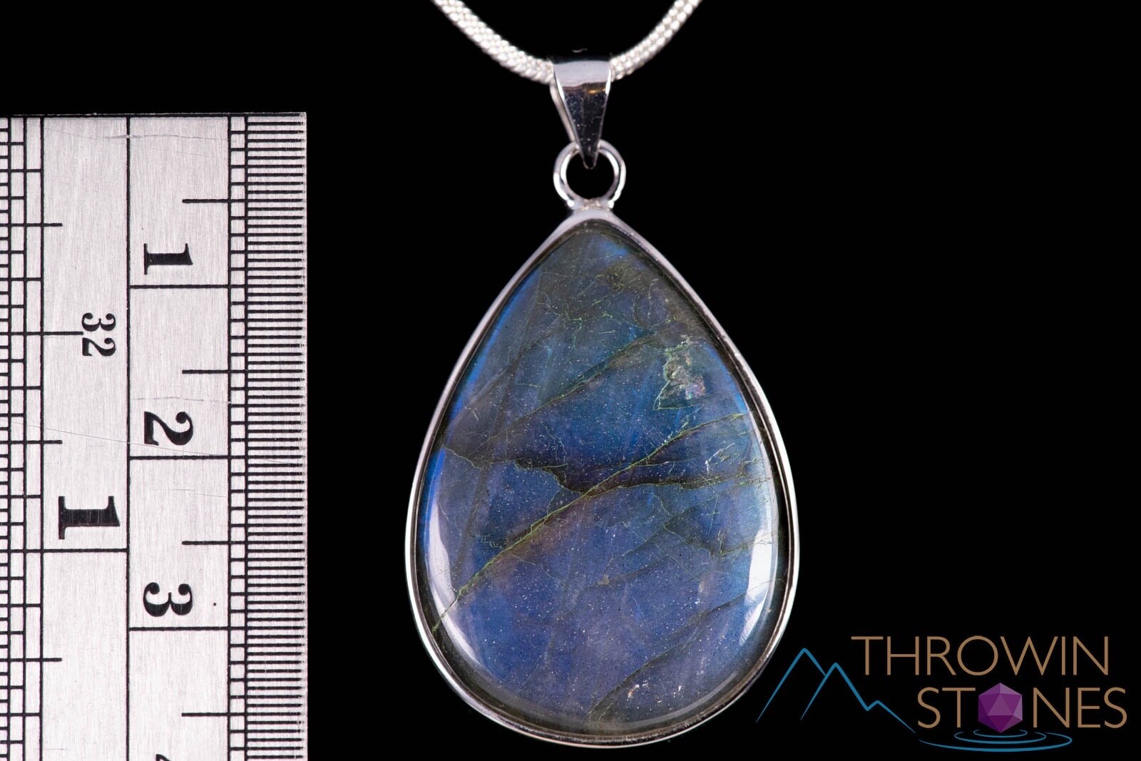 Handmade Labradorite Crystal Pendant in Sterling Silver - Teardrop Healing Stone Jewelry (J1427) | Spiritual Healing, Meditation & Energy Balancing Accessory