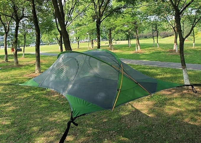 Portable Camping Hammock - Large Family Size Outdoor Tree Tent for Hiking, Backpacking & Travel - Lightweight & Durable (Green) - Perfect for Camping, Beach Lounging & Backyard Relaxation