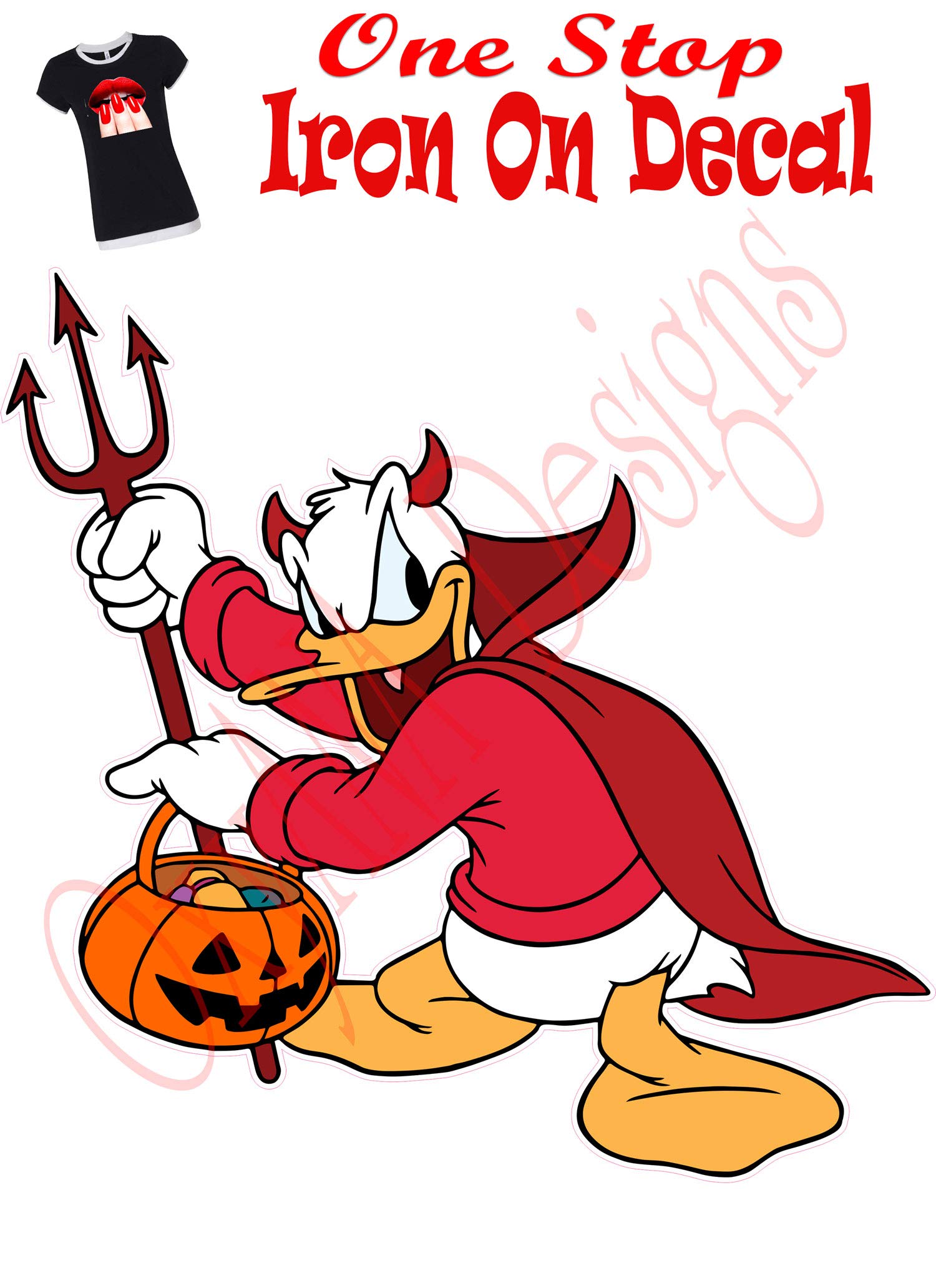 Halloween Donald Devil Iron-On Heat Transfer Patch - 7