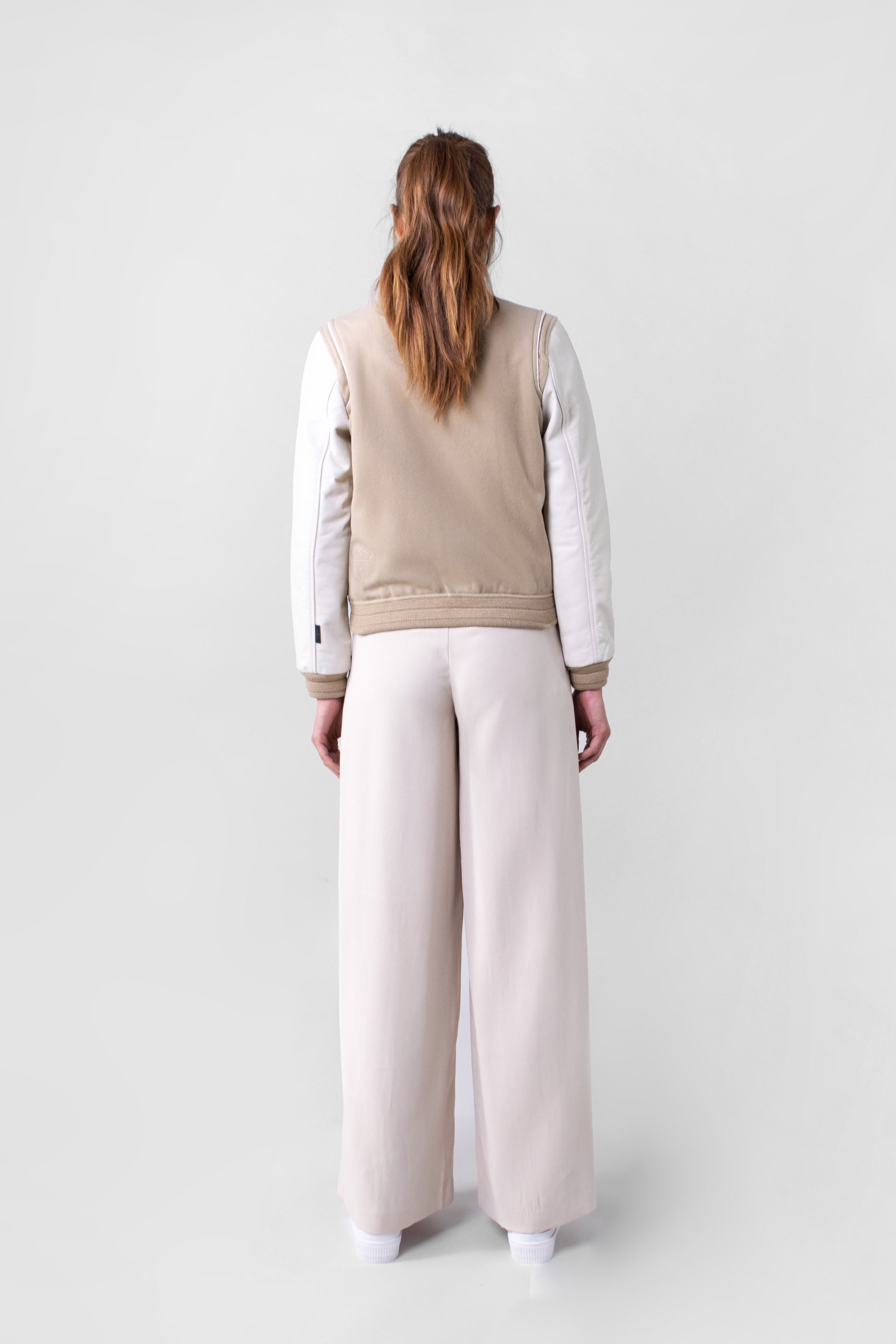 Varsity Ecru Women's Sweater - Soft Casual Pullover for Fall & Winter | Cozy Knitwear for Everyday Wear, Office, and Outings