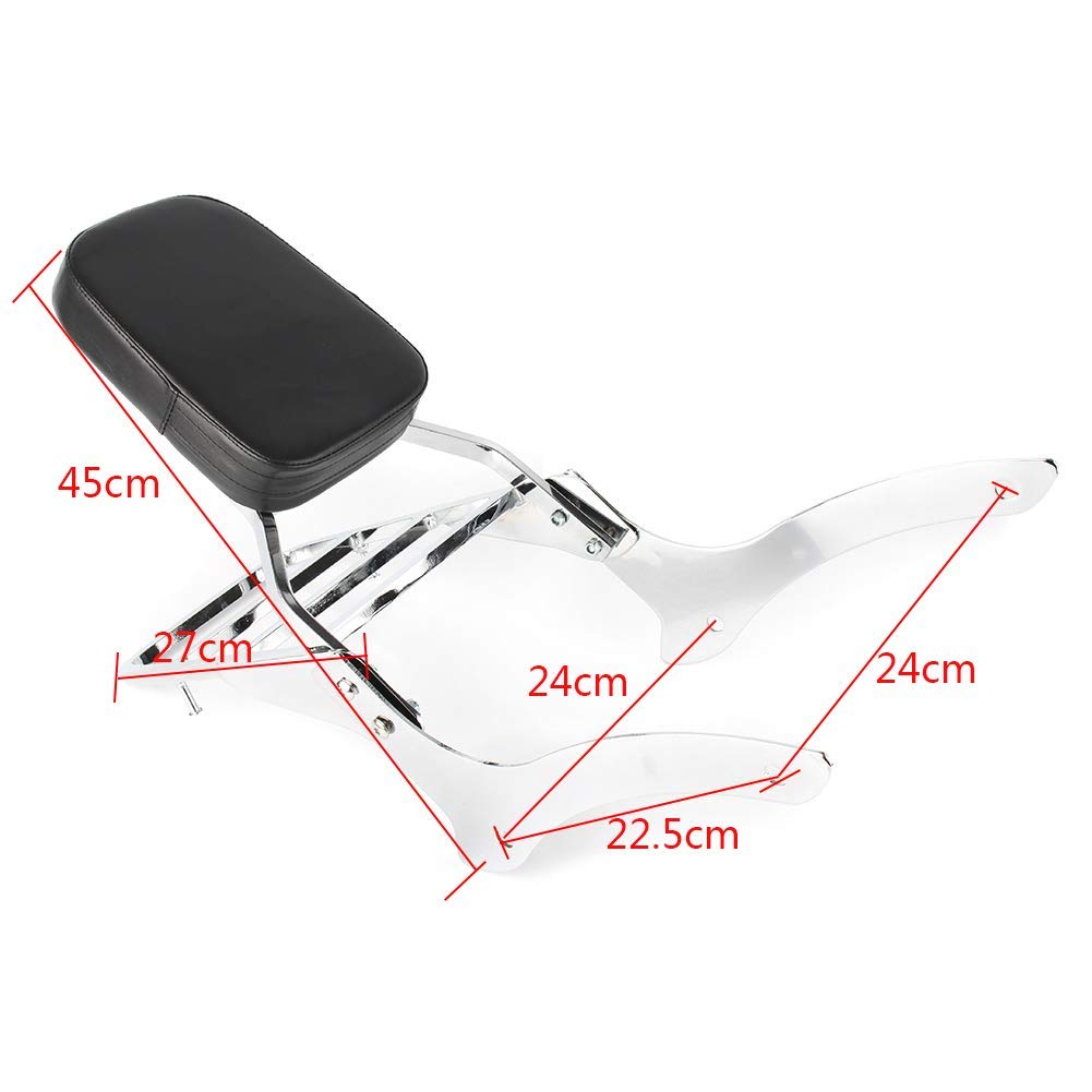 Yamaha V Star XVS Vstar 1100 CUSTOM Dragstar Sissy Bar Backrest with Luggage Rack - Replacement & Compatible Accessory (Not for Classic) - Perfect for Long Rides & Touring