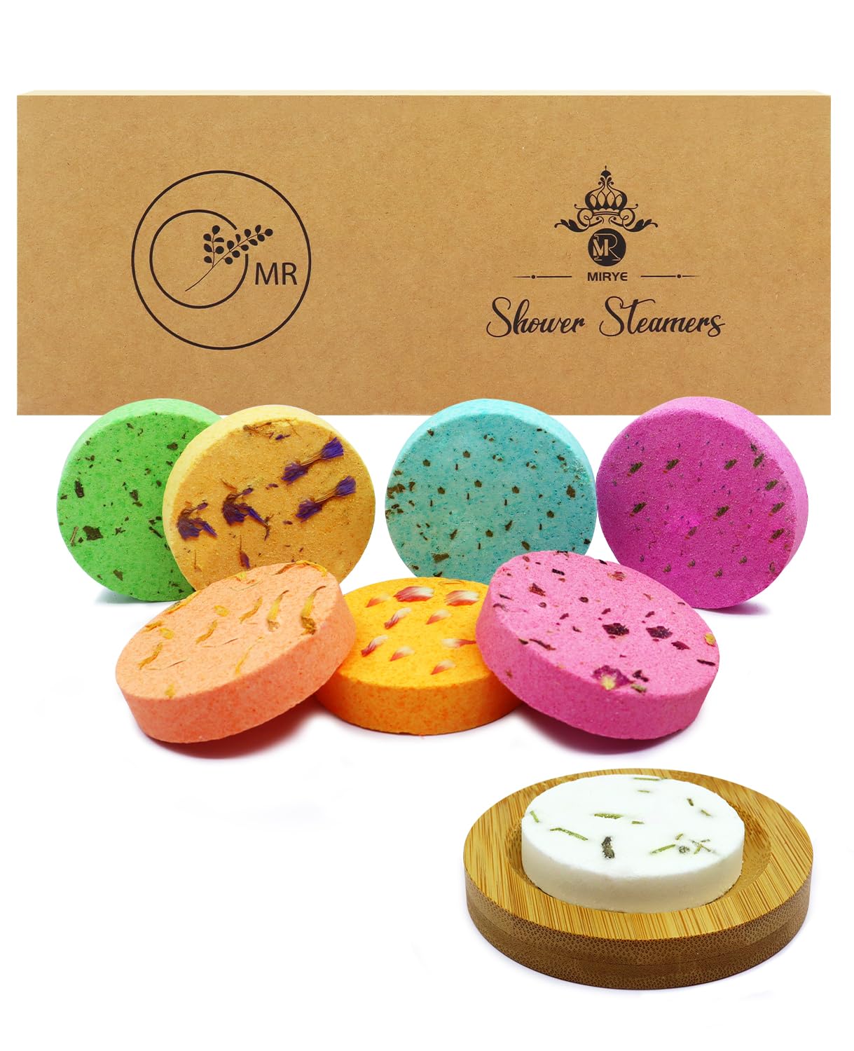 8 Pack Aromatherapy Shower Steamers with Natural Essential Oils - Relaxing Shower Bombs for Home Spa, Stress Relief & Self Care - Perfect Birthday Gifts for Women, Men & Mom - Includes Tray - Ideal for Bathroom Relaxation, Mother's Day Presents & Home Wellness