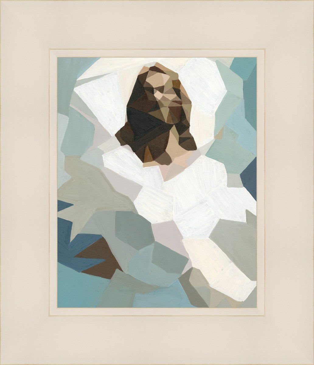 Christ In Blue By Brittany Lemmon - Religious Wall Art for Home & Church Decor - Perfect for Living Room, Bedroom & Prayer Spaces