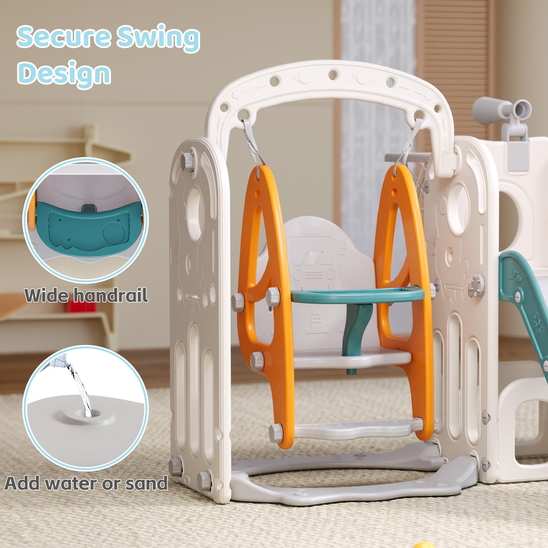 Best Indoor Toddler Slide for Kids Ages 1-3 | Plastic Play Slide with Basketball Hoop & Ball | Perfect for Home Playroom, Daycare & Backyard Fun