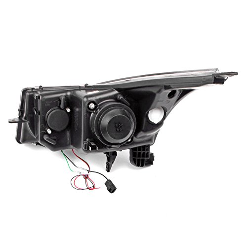 Chevy Cruze Halo DRL LED Black Projector Headlights - Left & Right Pair Replacement - Upgrade for Night Driving & Enhanced Visibility