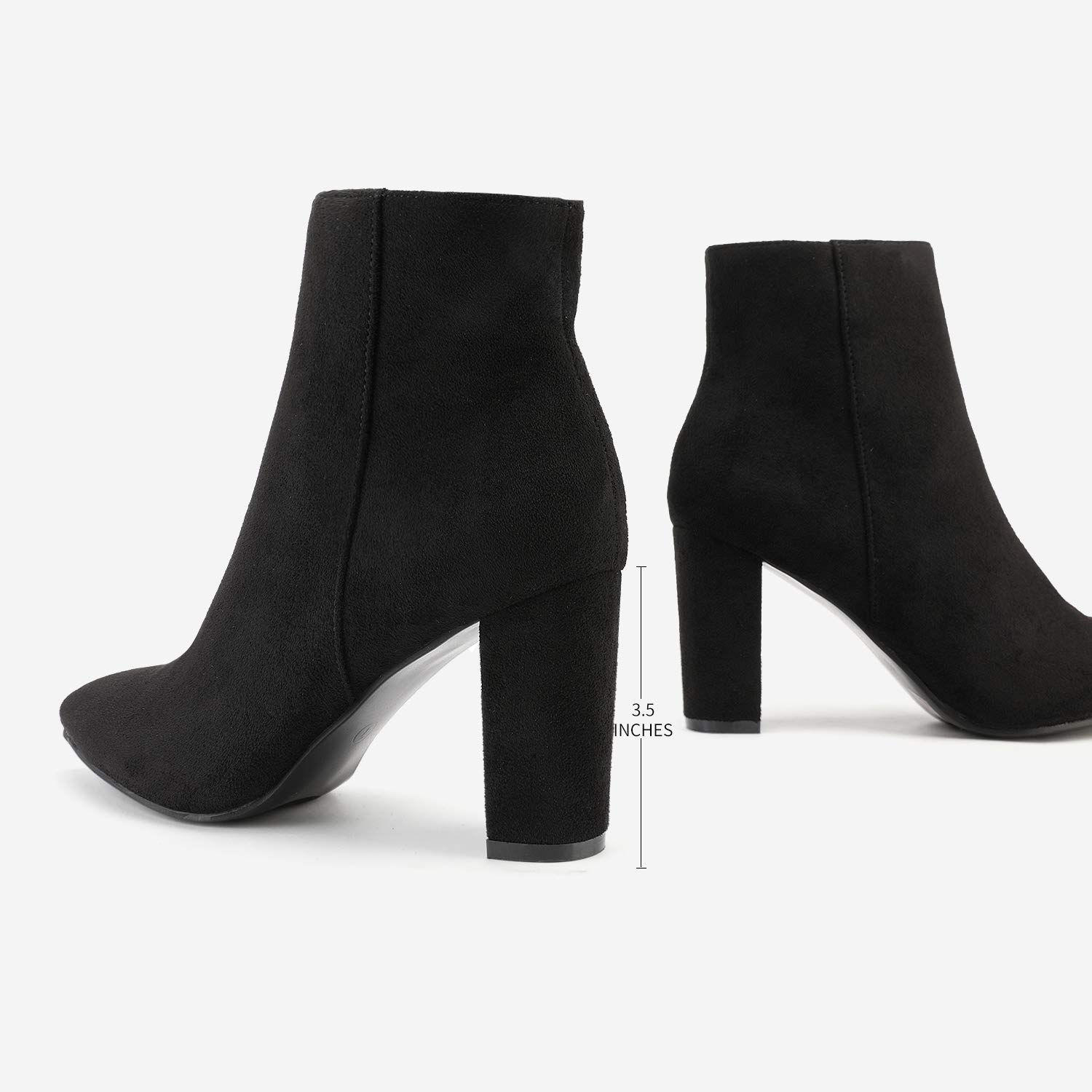 DREAM PAIRS Women's Chunky High Heel Ankle Boots - Chelsea Boots for Daily Wear, Dance & Party | Comfortable Fashion Booties for Women (SIANNA-1) - Perfect for Office, Night Out & Special Occasions