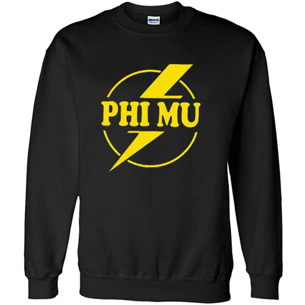 Phi Mu Lightning Greekgear Crewneck Sweatshirt | Comfortable Sorority Apparel | Perfect for College Events, Sisterhood Activities & Casual Wear