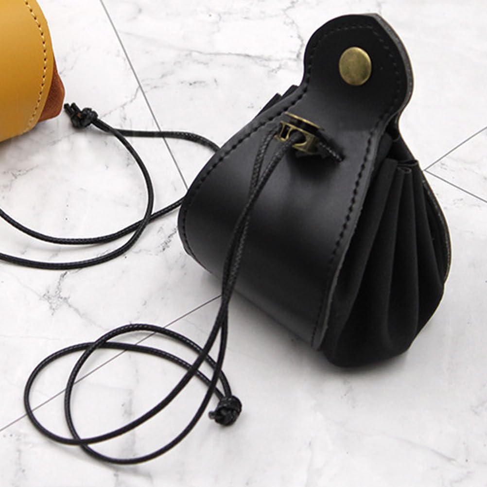 Genuine Leather Dice Storage Bag with Drawstring & Button - Decorative Tray for D&D Dice, Jewelry, Coins & Accessories | Perfect for Tabletop Gaming, Travel & Organizing Small Items