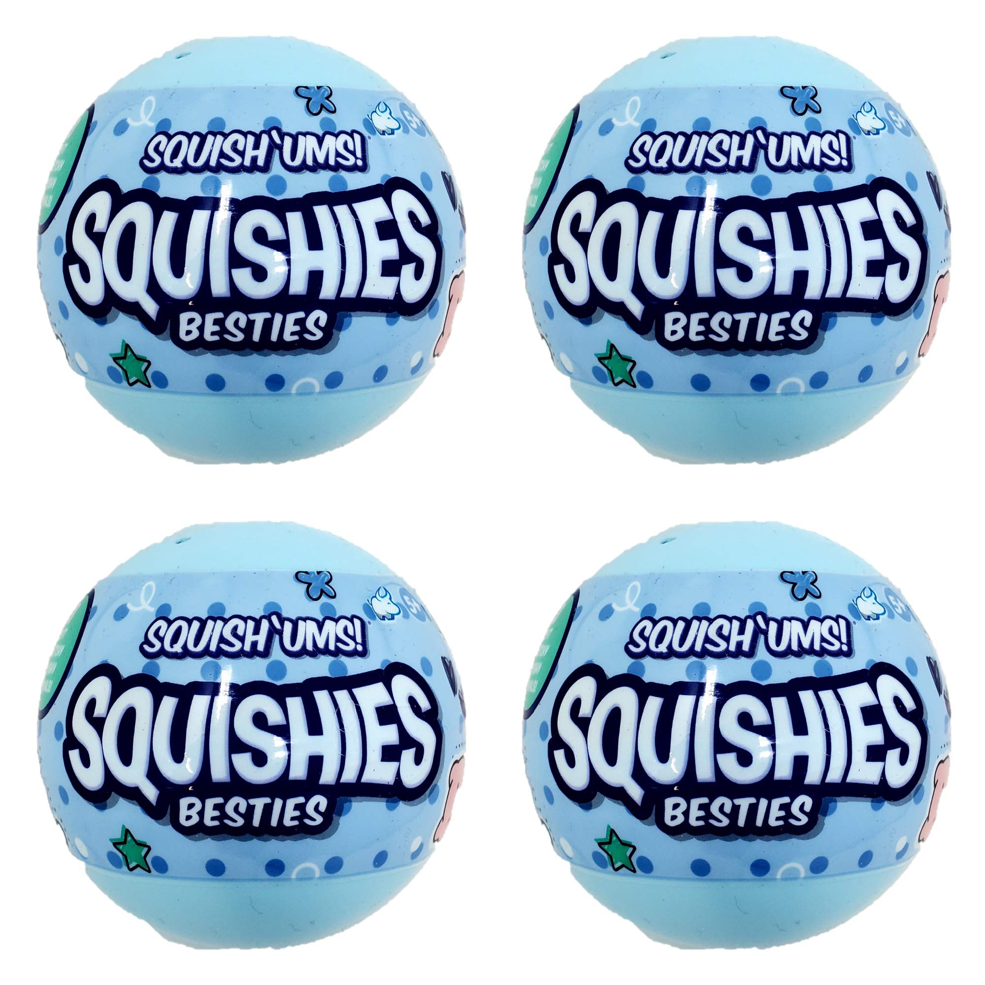 Squishies Besties 3-Pack Capsules - 4 Pack for Stress Relief & Play