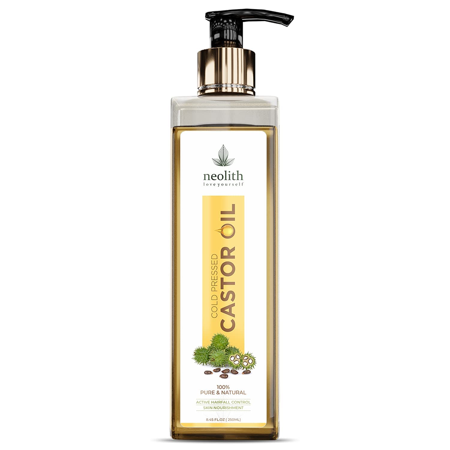 Organic Cold Pressed Castor Oil for Hair Growth & Skin Care - 250ml