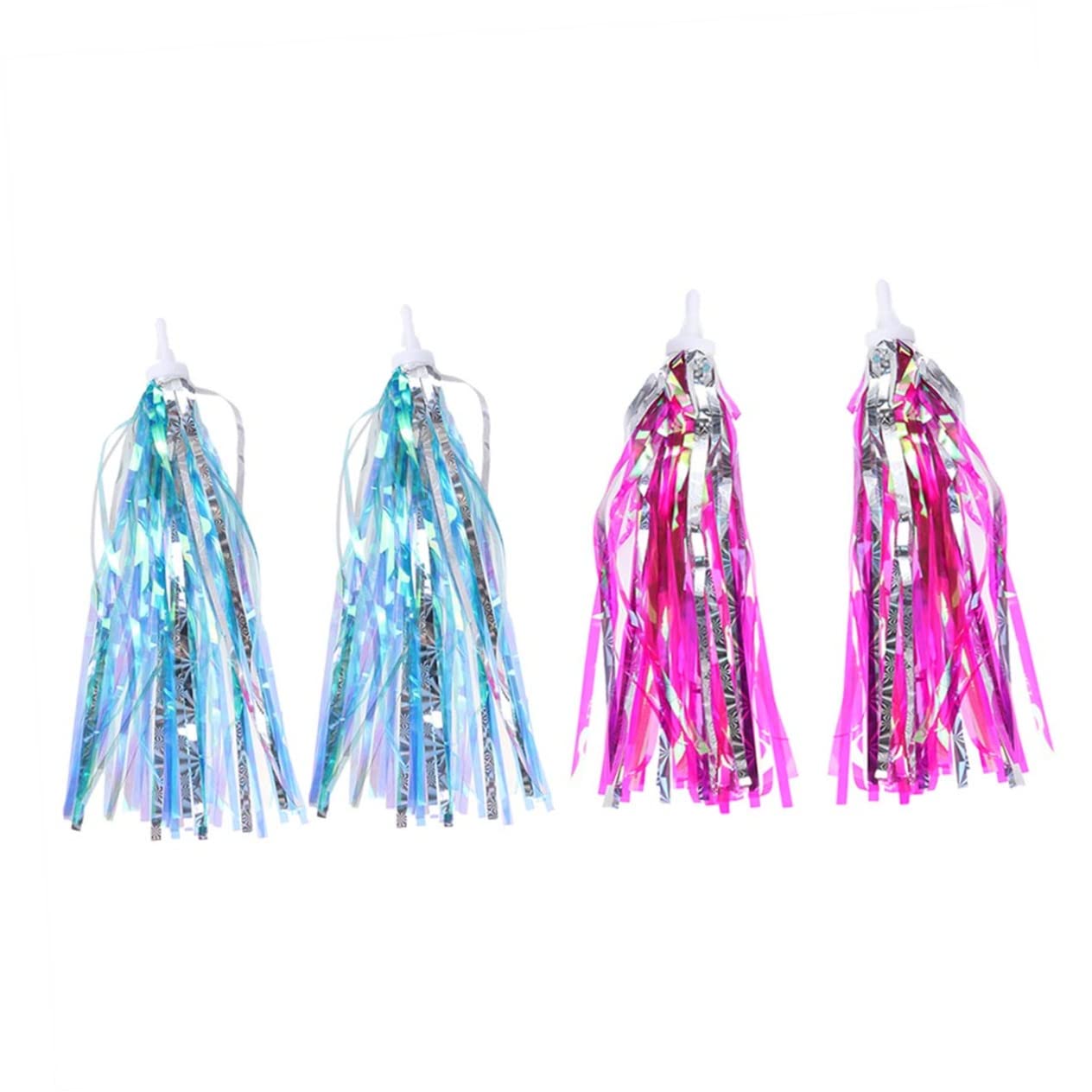 4-Piece Kids Bike Streamer Set - Colorful Fringe Decorations for Scooters & Bicycles - Pink Bike Accessories for Girls & Boys - Perfect for Birthday Gifts & Outdoor Play