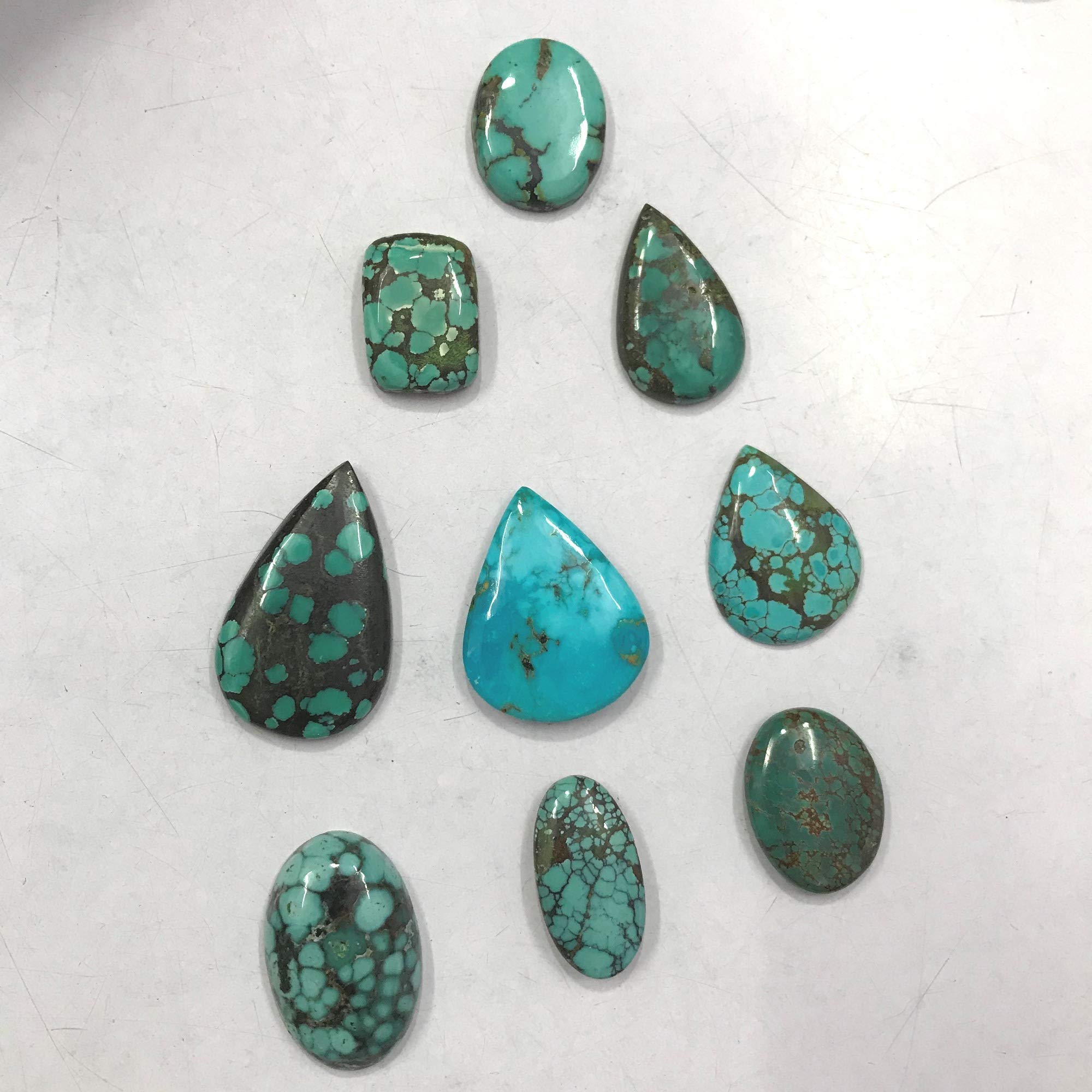 Genuine Tibetan Turquoise Gemstones - 100 Carats Bulk Cabochons for Jewelry Making & Healing Crystals