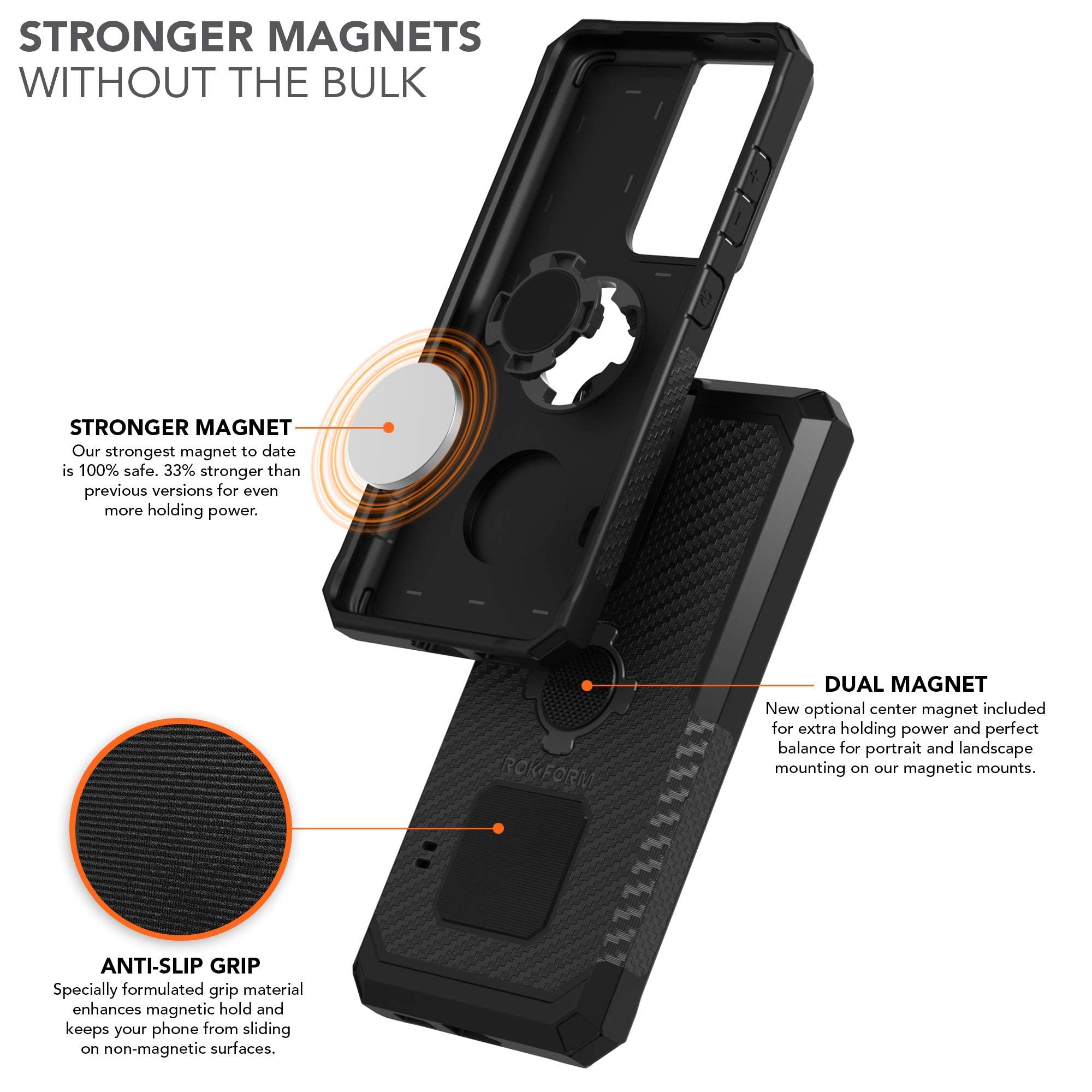Rokform Rugged Case for Samsung Galaxy S21 Ultra 5G with Magnetic Car Mount - Shockproof Protective Cover & Secure Windshield Phone Holder for Driving, Outdoor Adventures & Daily Commute
