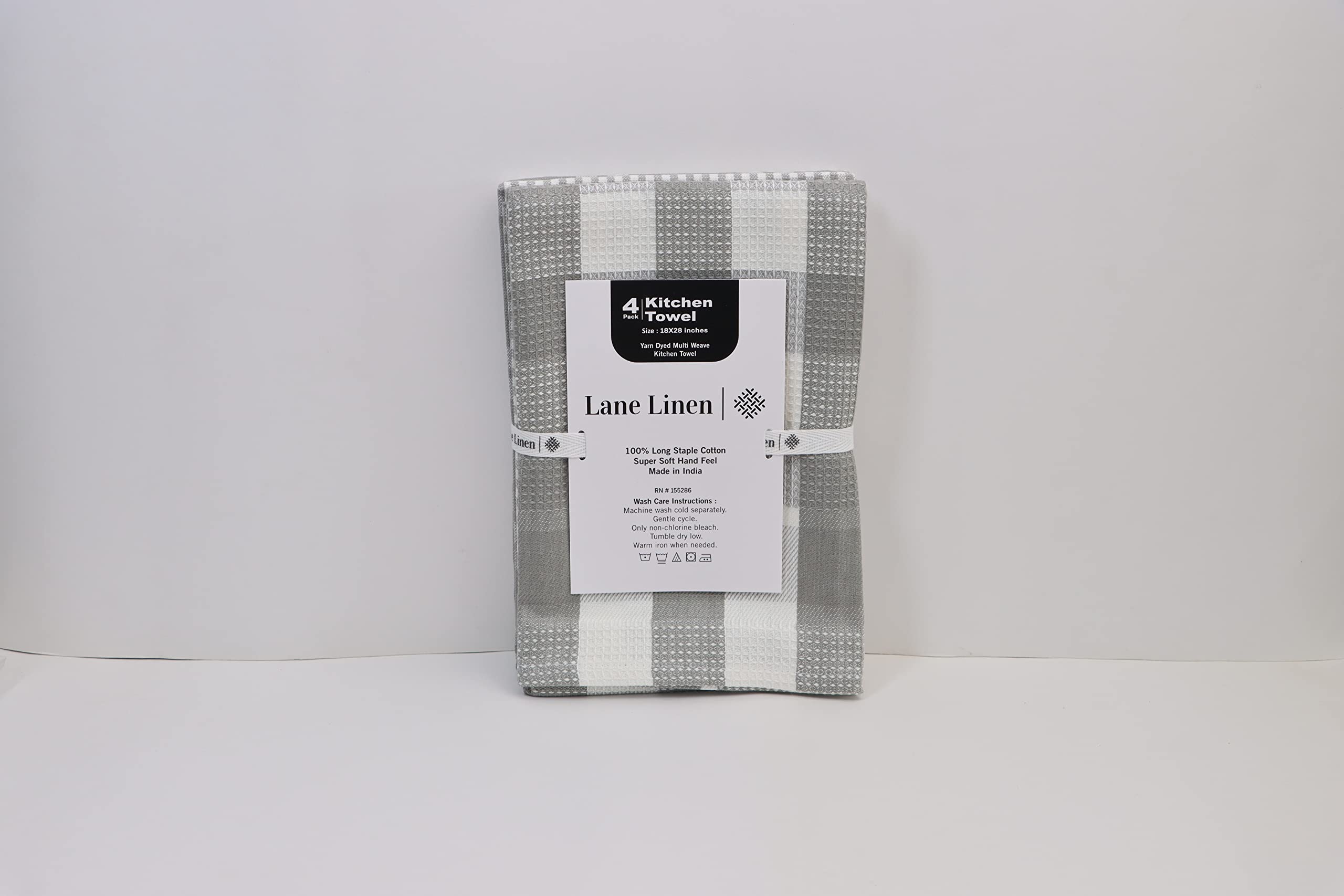LANE LINEN 4-Pack Premium Cotton Kitchen Towels Set - 18