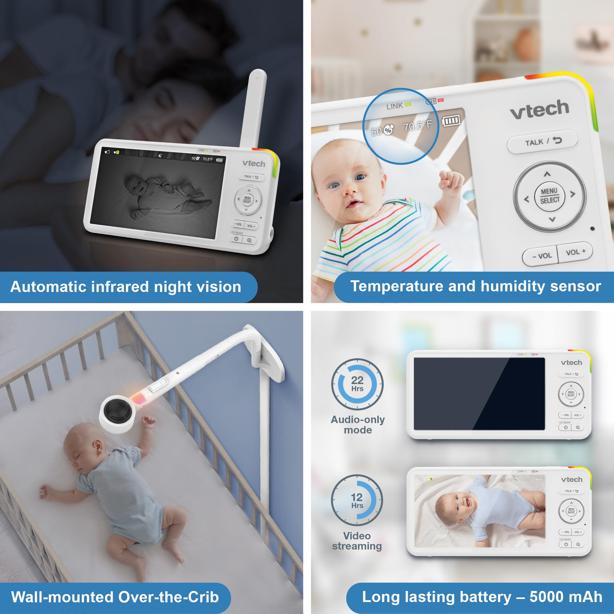 VTech VC2105 1080p FHD WiFi Smart Baby Monitor with 5
