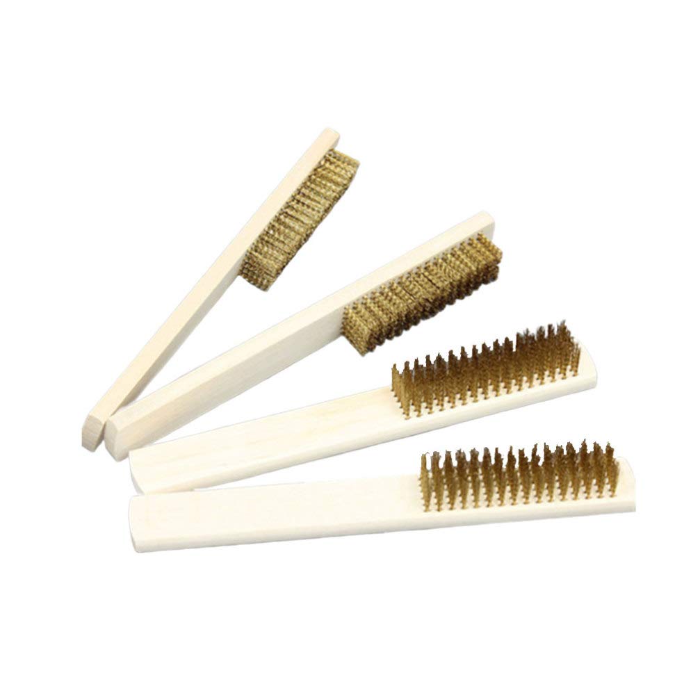 4pcs Brass Scratch Brush - Jewelry & Household Cleaning Tools for Electric Drill & Wooden Stripping