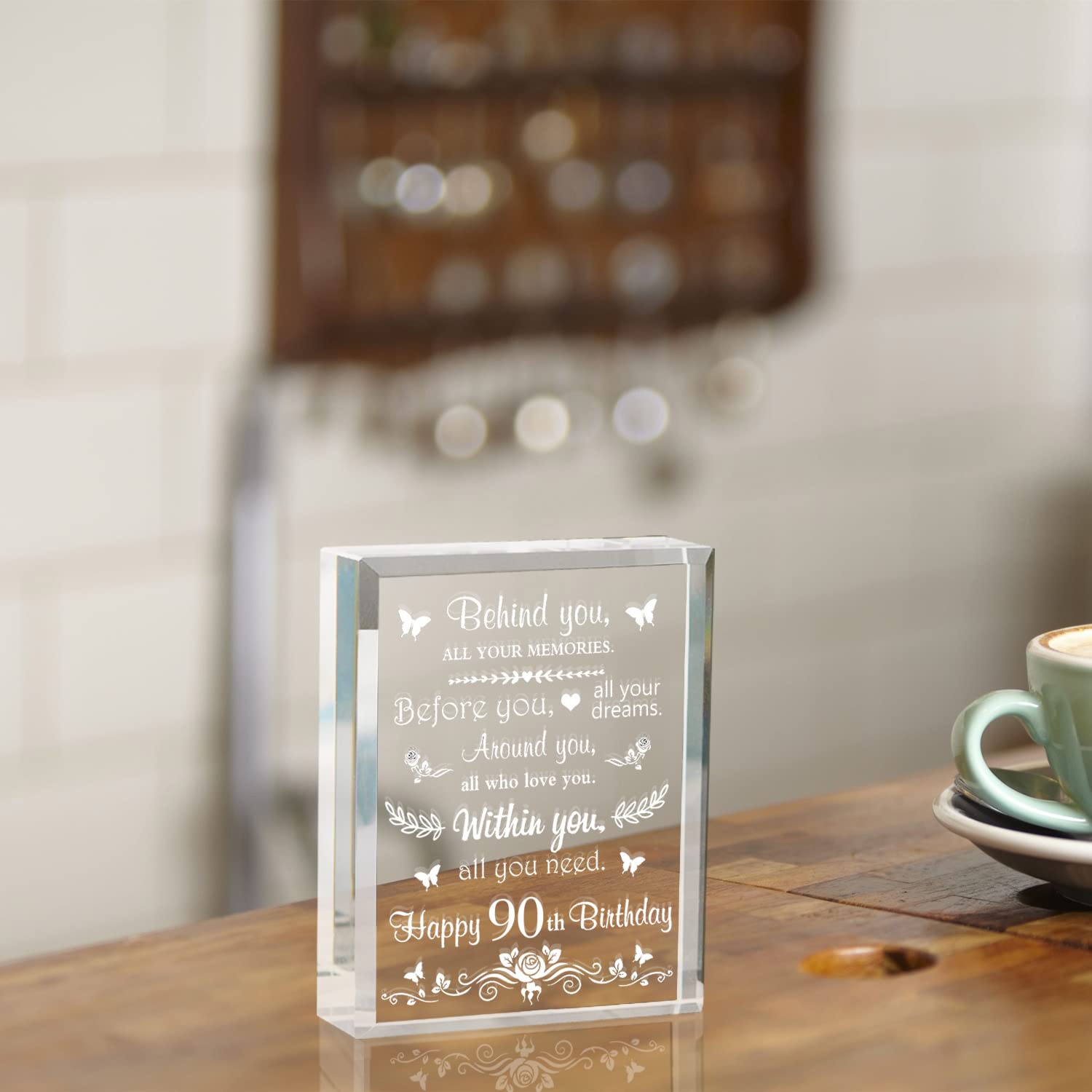 90th Birthday Gifts for Women & Men Born in 1935 - Personalized Laser Crystal Keepsake for Mom, Dad, Grandma, Grandpa & Friends - Perfect for Anniversary, Retirement & Milestone Celebrations