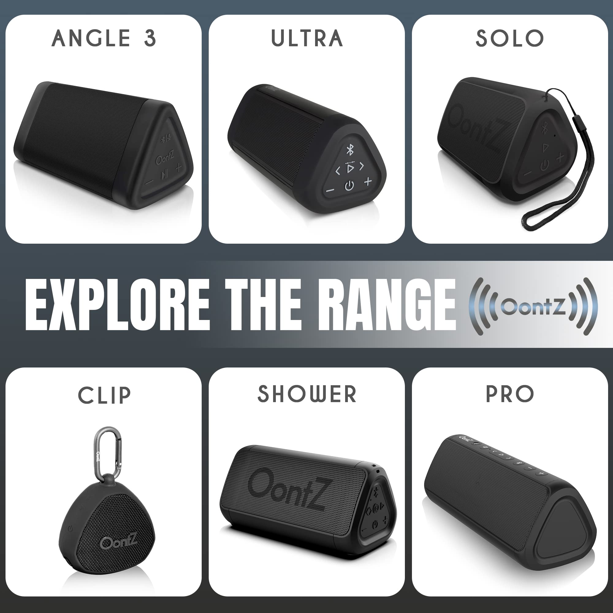 OontZ Pro Waterproof Bluetooth Speaker - 21W High Power, Rich Bass & Crystal Clear Sound, 100ft Wireless Range, Dual Stereo Pairing, IPX6 Waterproof (Black) - Perfect for Pool Parties, Beach Outings & Outdoor Adventures