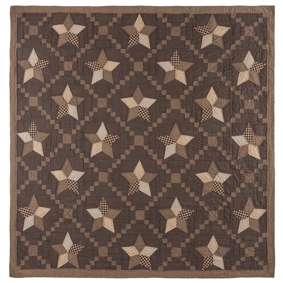 VHC Brands 9834 Farmhouse Star King Quilt 97x110 Inches - Cozy Bedspread for Master Bedroom, Guest Room & Rustic Home Decor