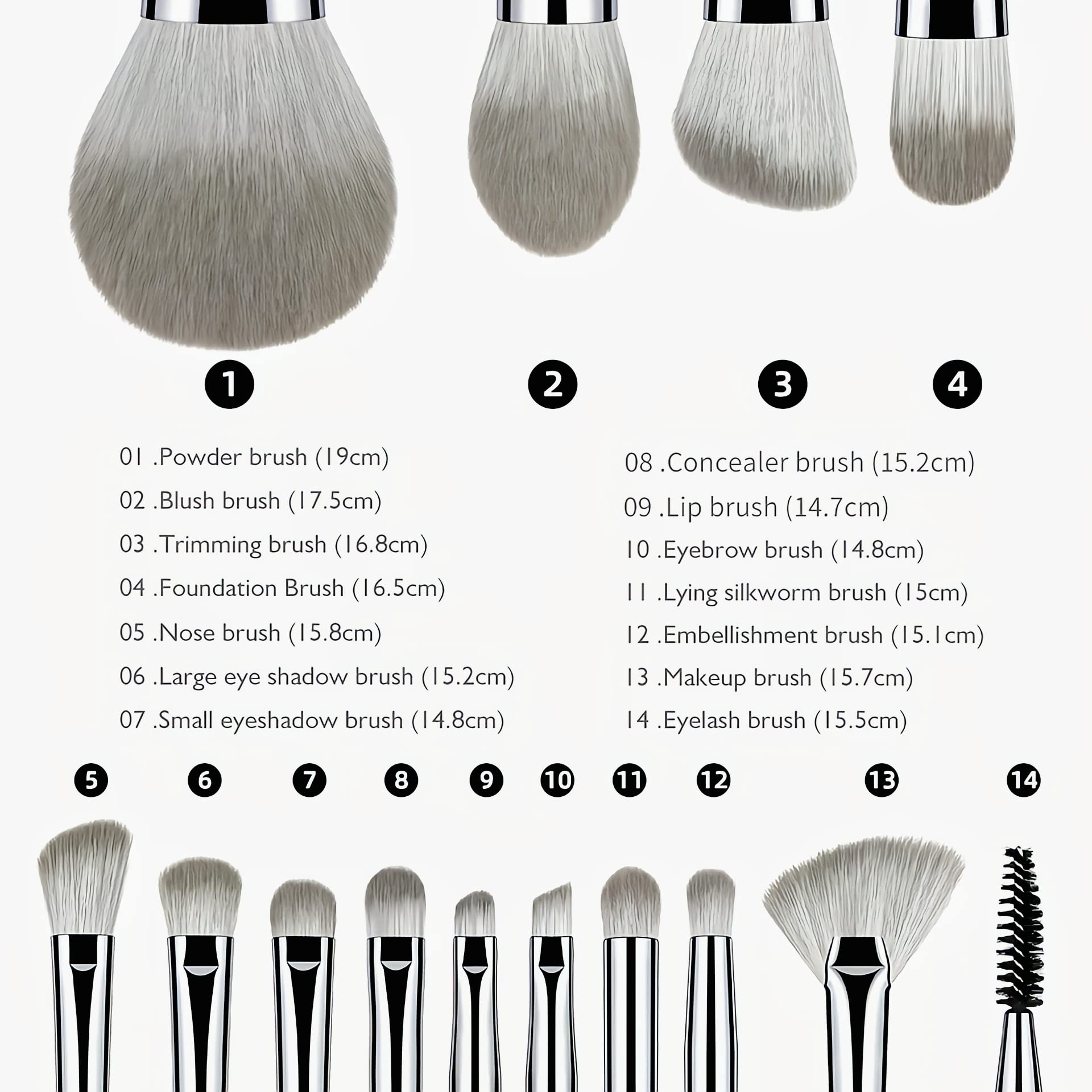 STUNHUB 14Pcs Professional Makeup Brush Set - Foundation, Powder, Blush & Eyeshadow Brushes with Concealer & PU Leather Bag - Perfect for Makeup Artists & Beauty Enthusiasts