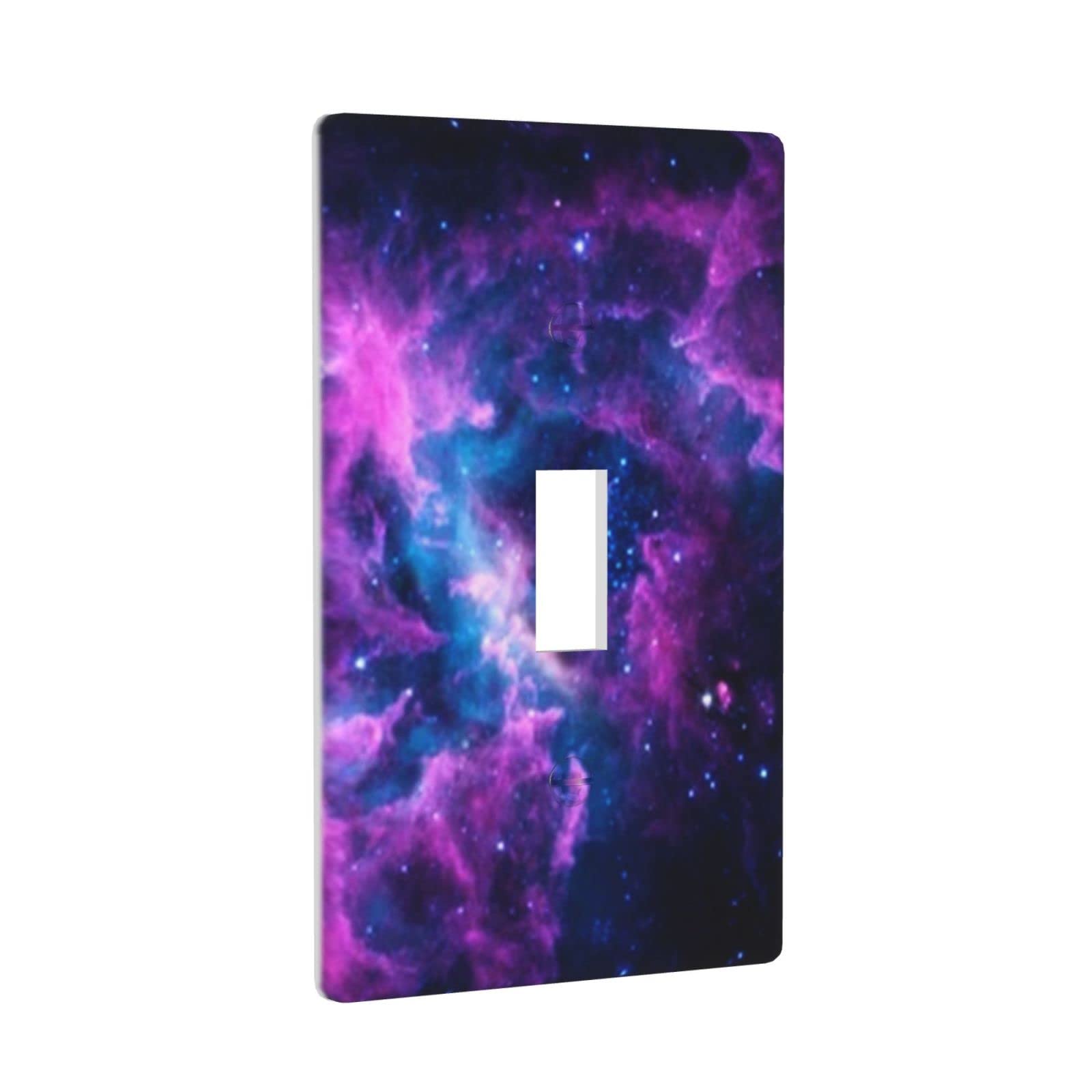 Purple Galaxy Single Toggle Light Switch Cover - Decorative Wall Plate 1 Gang for Girls Room & Bedroom Decor - Durable One Light Switch Design - Perfect for Kids Rooms, Nursery & Home Decor