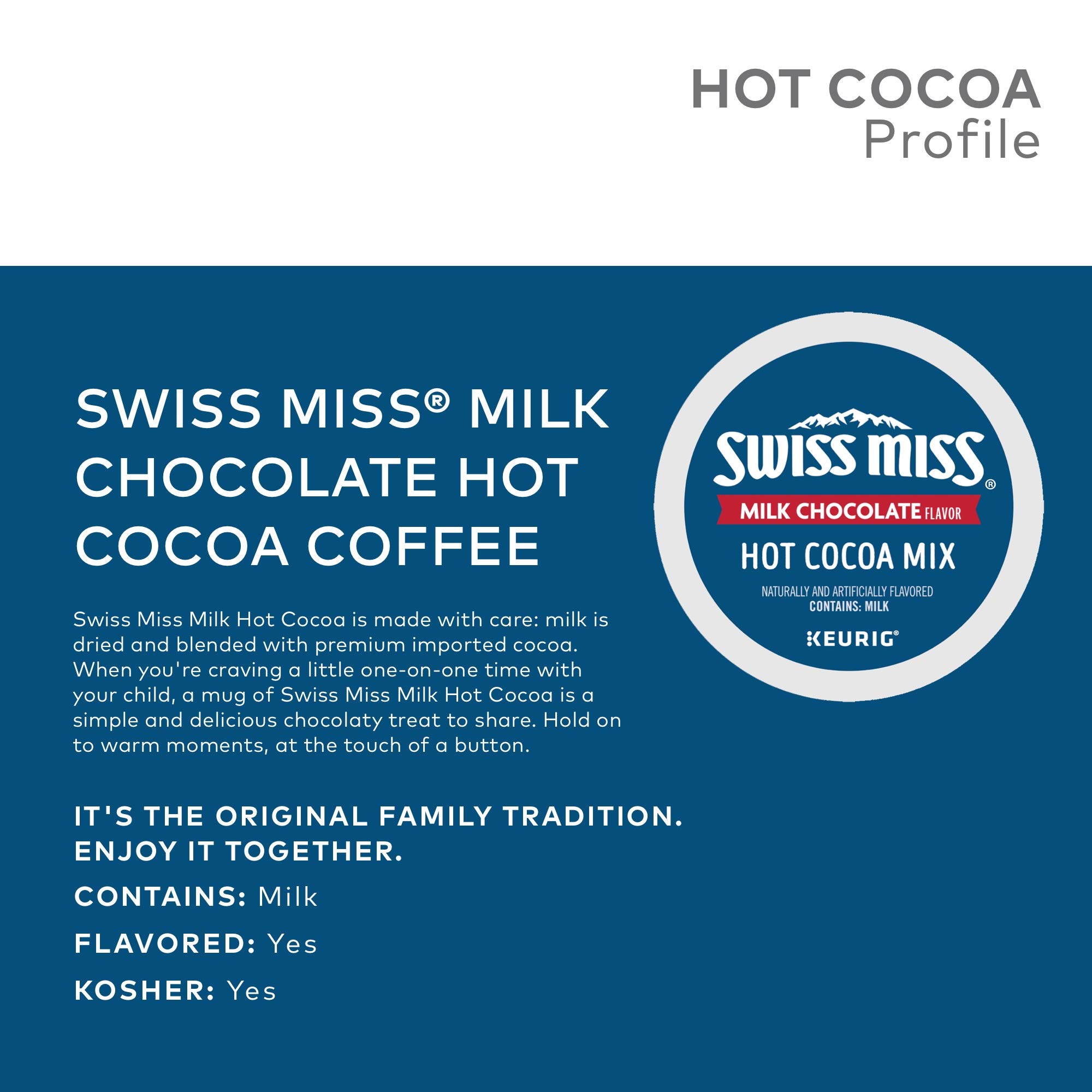 Swiss Miss Milk Chocolate Hot Cocoa K-Cup Pods - 96 Count Single-Serve Hot Chocolate for Keurig Brewers | Perfect for Winter Warmth, Holiday Gifts & Cozy Family Moments
