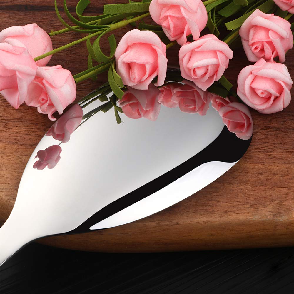6-Piece Stainless Steel Titanium Plated Salad Serving Set - Mirror Polished Heavy Duty Salad Spoons (10.3 Inches/26.2cm) for Home, Kitchen & Restaurant Use | Perfect for Dinner Parties, Buffets & Catering Events