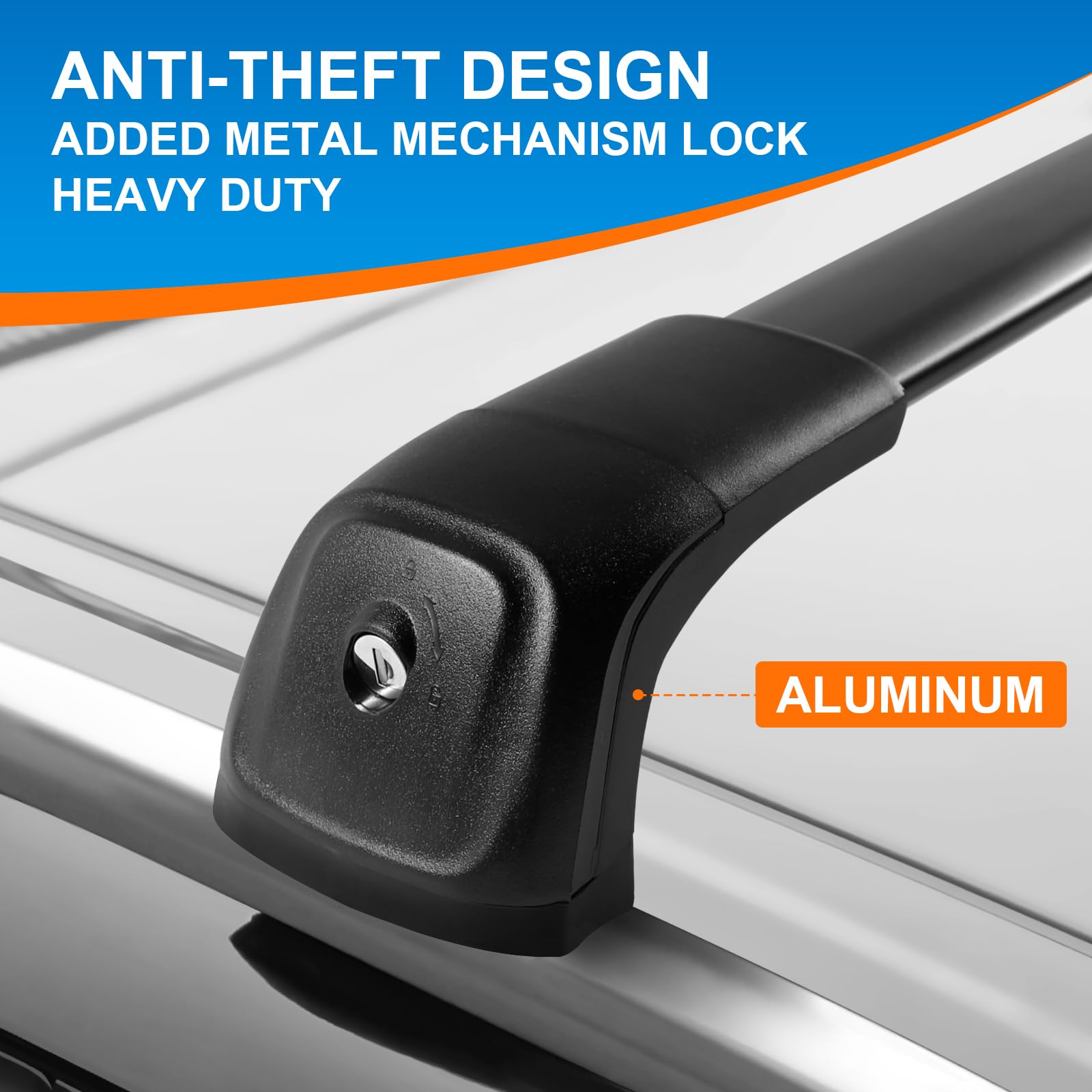 Heavy Duty Lockable Aluminum Roof Rack Cross Bars for Audi Q7 2016-2025 (with Side Rails) - 220lbs Capacity, Black Car Top Carrier for Luggage, Bikes & Outdoor Gear - Perfect for Road Trips, Camping & Adventure Travel