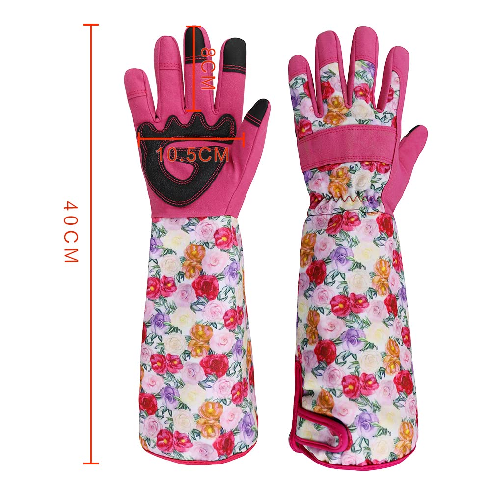 Long Gardening Gloves for Women - Thorn Proof Protective Gloves for Yard Work, Pruning & Planting | Durable Rose Bush Protection | Perfect Gardening Gifts for Her | Ideal for Landscaping, Flower Beds & Outdoor Activities