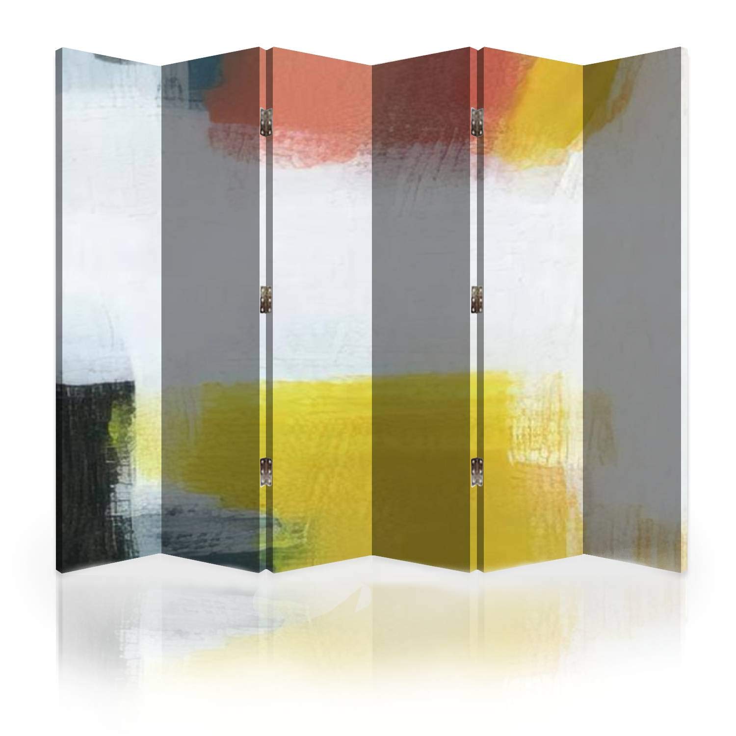 6-Panel Canvas Room Divider Screen - Abstract Art Folding Privacy Partition for Home & Office | Versatile Backdrop for Creative Design Projects, Room Separator & Wall Decor | Perfect for Studios, Events & Workspace Organization