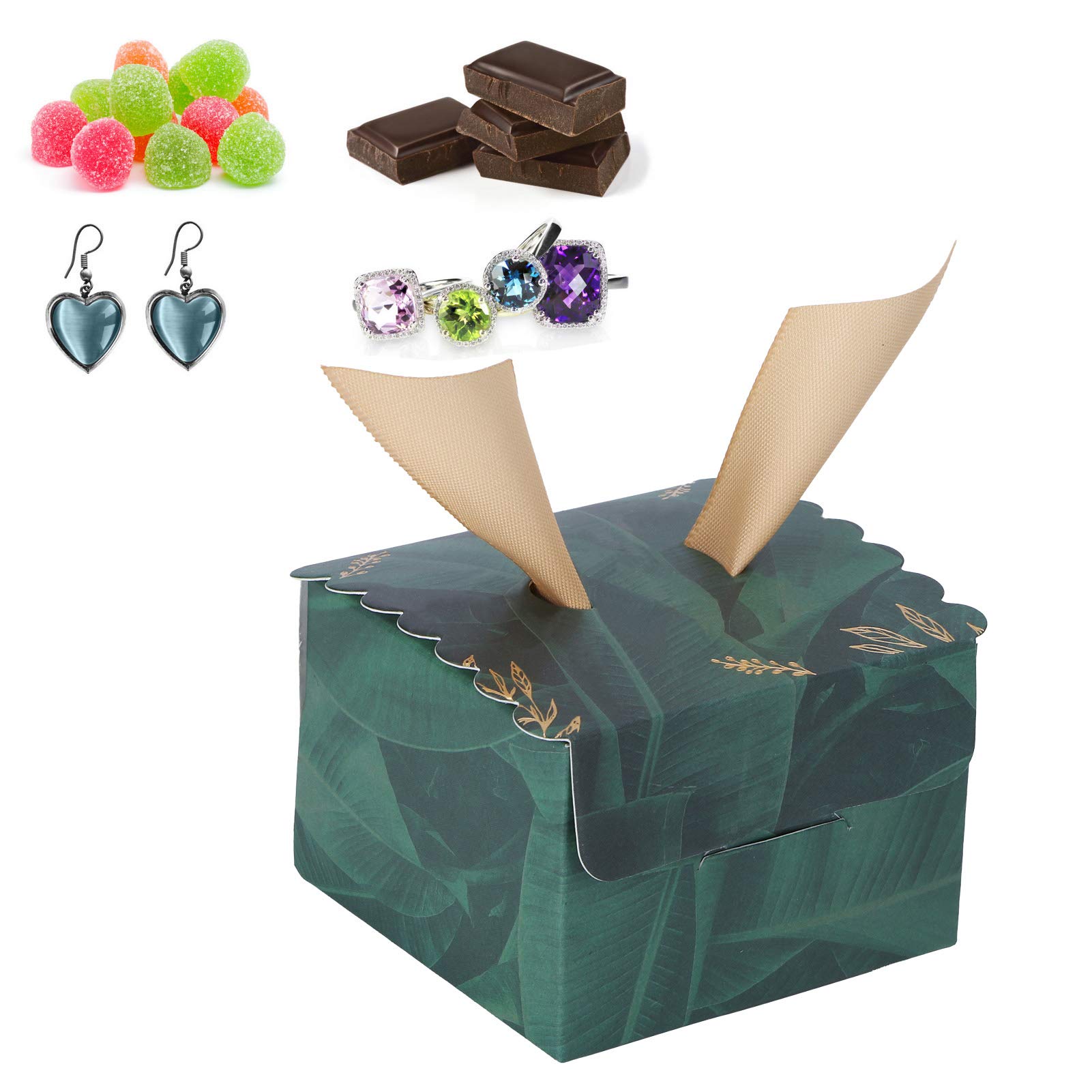 25-Piece Mothinessto Bridal Shower Gift Box Set - Elegant Wedding Candy Boxes for European Weddings, Bridal Showers, Baby Showers & Birthday Parties (Forest Pouch Trumpet Design) - Perfect for Wedding Favors, Table Decorations & Special Event Gifting