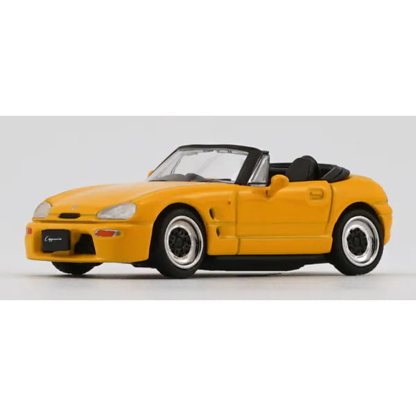 BM Creations 1:64 Scale Diecast Suzuki Cappuccino Yellow RHD Model Car - Perfect for Collectors, Display & Racing Dioramas