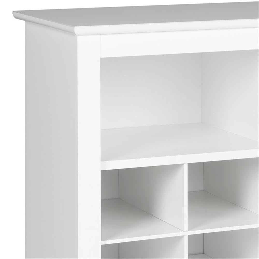 Prepac White Shoe Storage Cabinet - 32 Shoe Cubbies & 4 Large Storage Compartments (15.5
