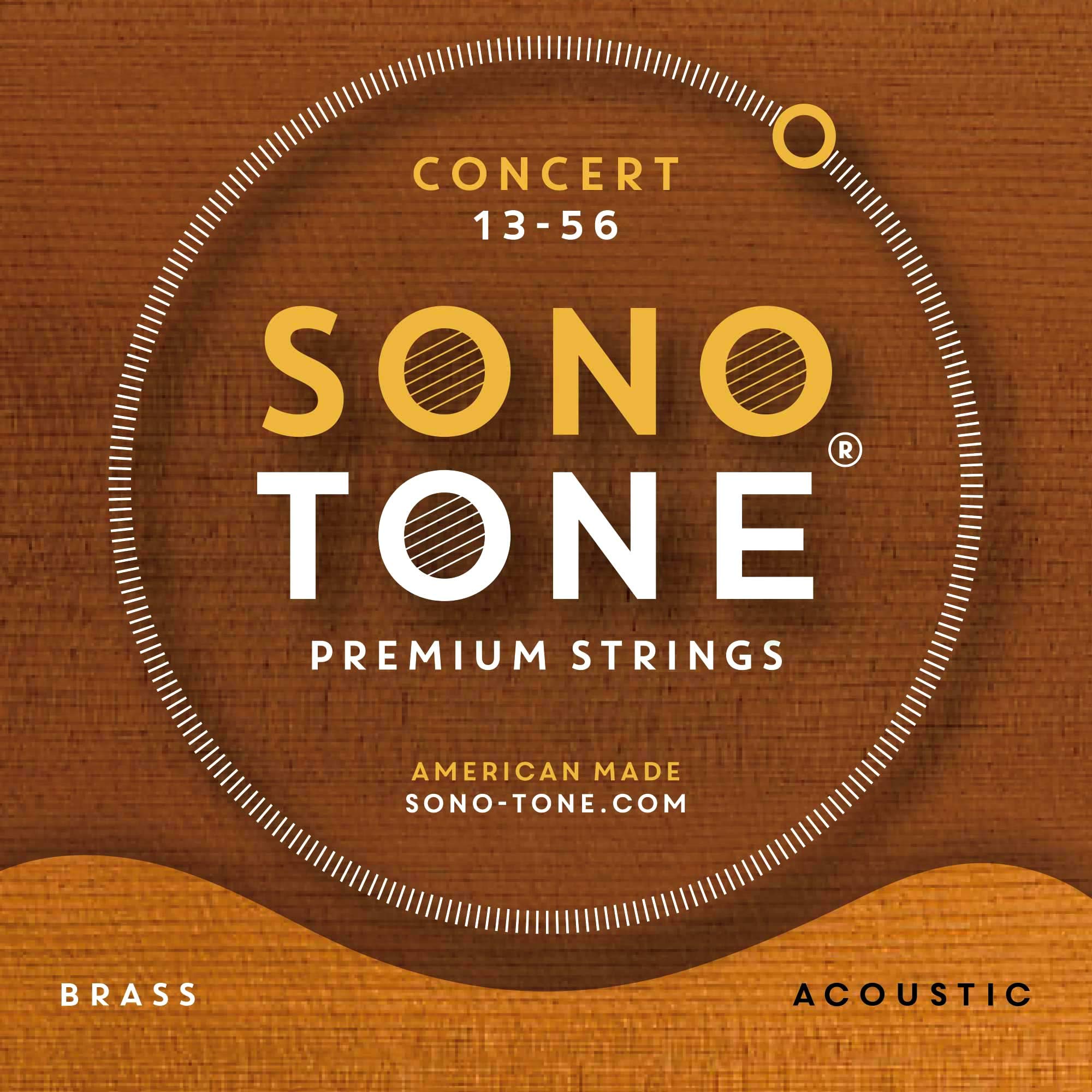 SonoTone Acoustic Guitar Strings 13-56 Medium - Custom Brass Alloy Wrap, Hand-Wound Hex Core for Bright Balanced Tone & Sustain - Vintage Traditional Sound - Made in USA - Perfect for Concerts, Recording & Live Performances
