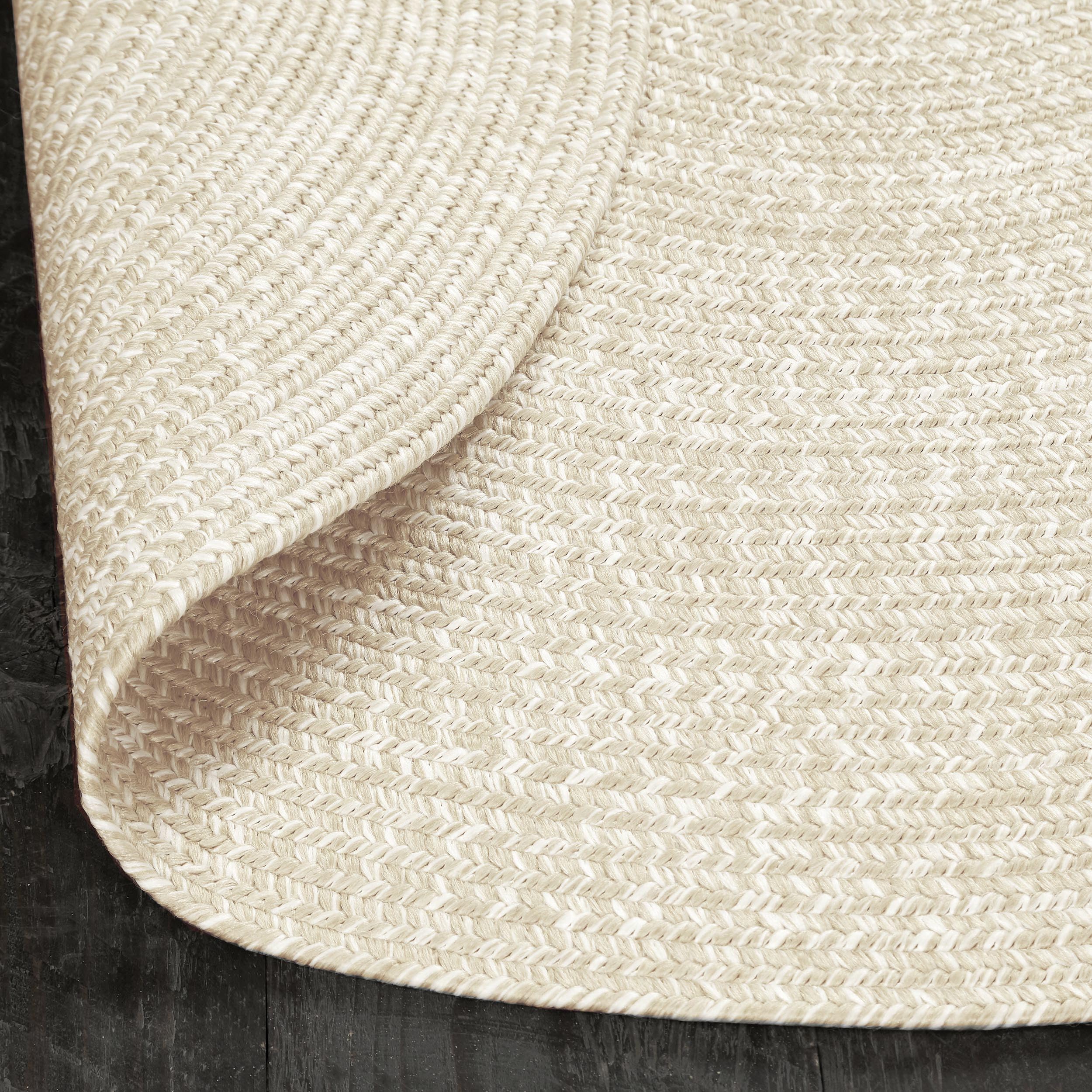 Premium Reversible Braided Oval Rug 8'x10' - Soft Washable Indoor/Outdoor Carpet for Living Room, Bedroom, Office - Cream-White Home Decor - Perfect for High Traffic Areas & Cozy Spaces