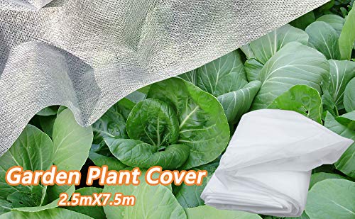 **98.43in x 24.60ft Winter Plant Cover - Breathable Frost Protection Fabric for Cold Wind & Freeze - Floating Row Cover for Garden, Vegetables & Flowers - White Garden Fabric (Ideal for Winterizing Plants, Greenhouses & Raised Beds)**