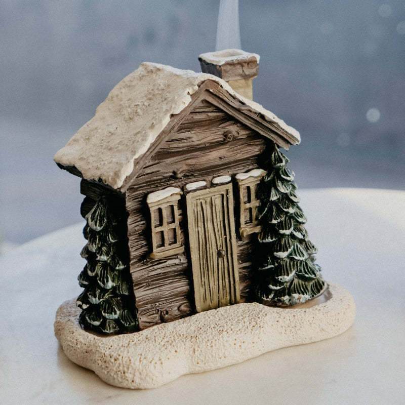 Cozy Cabin Incense Burner - Handmade Ceramic Aromatherapy Diffuser for Home Relaxation, Meditation & Spa | Perfect for Yoga, Bedroom & Gift Giving