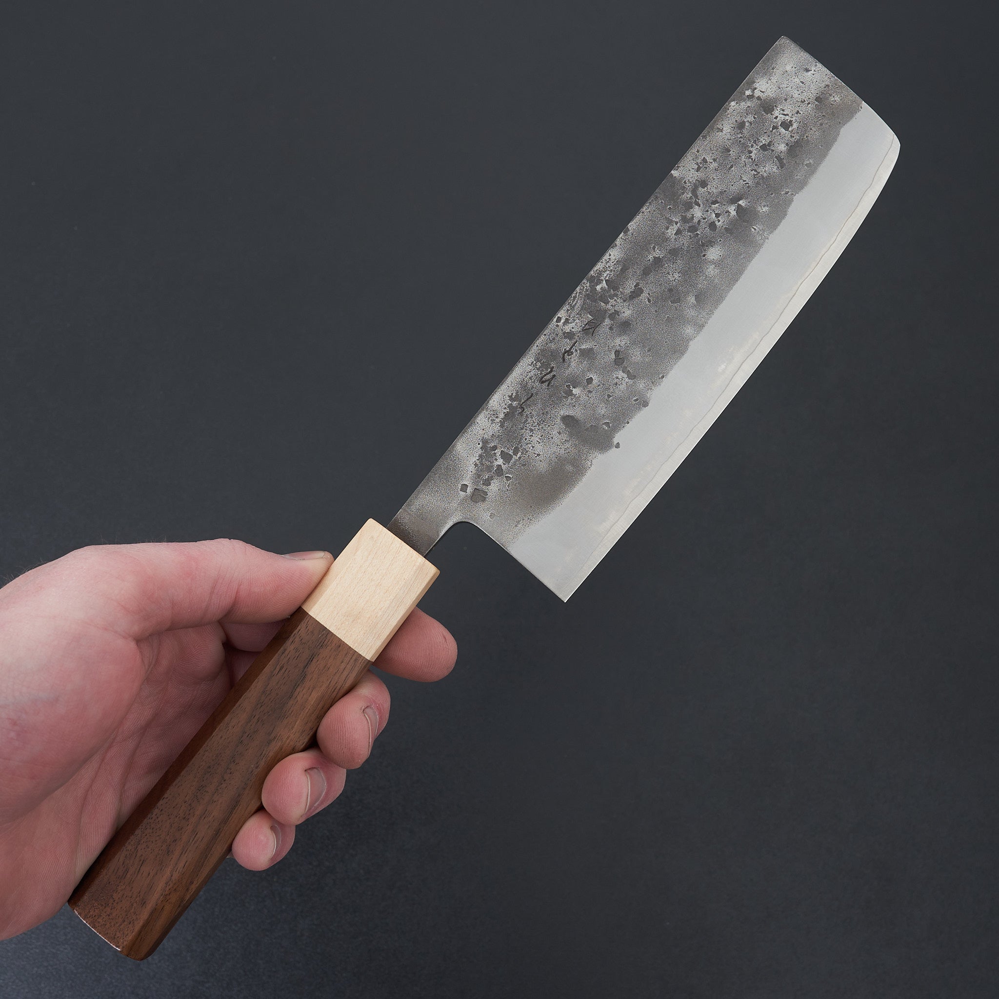 Hitohira TD SLD Nashiji Nakiri Japanese Chef Knife 165mm with Walnut Handle - Perfect for Slicing Vegetables, Herbs & Sushi Preparation