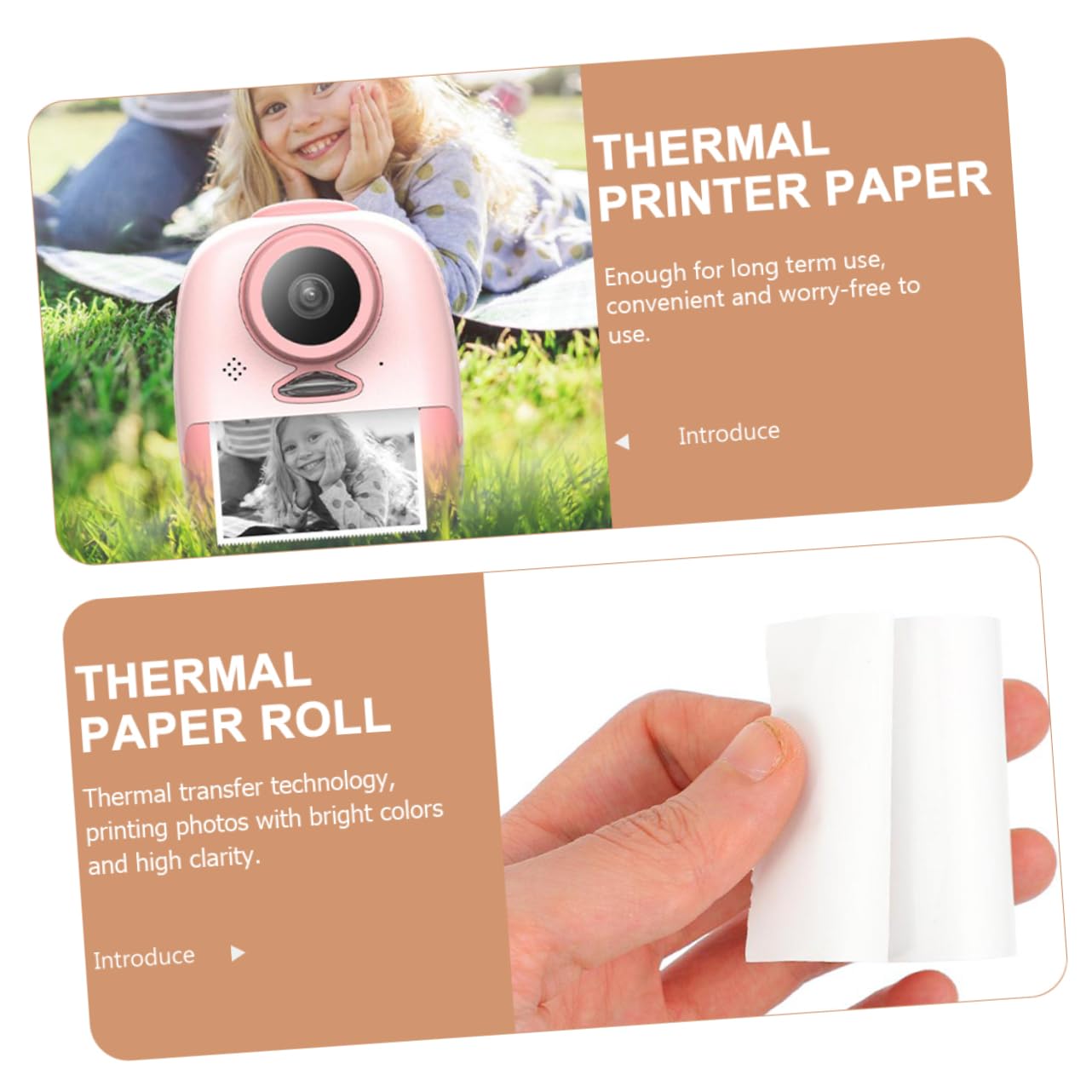 HEMOTON Thermal Paper Rolls for Kids Instant Camera - 6 Pack White Refill Paper, Compatible with Thermal Printers | Perfect for Birthday Gifts, Party Favors & Creative Photography