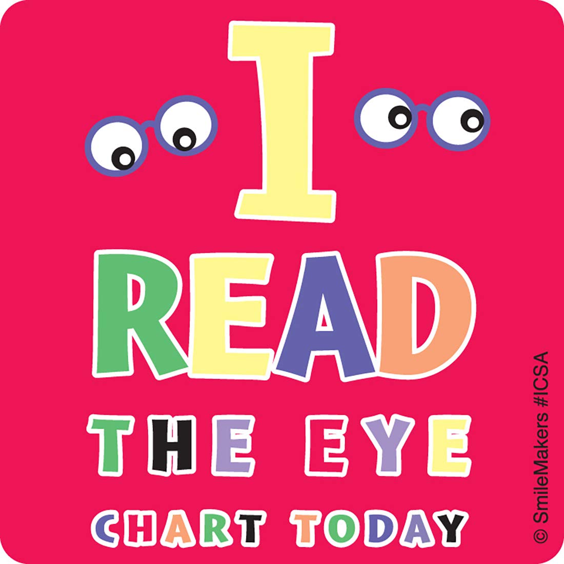 SmileMakers Eye Chart Reward Stickers - 100-Pack Classroom Incentives & Party Favors - Perfect for Teacher Prizes, Student Rewards, and Birthday Giveaways