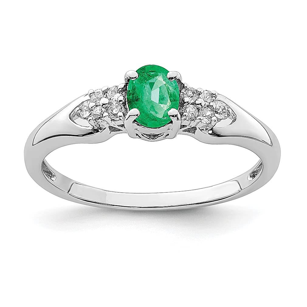 925 Silver Emerald & Sapphire Ring for Women - Elegant Jewelry Gift for Her - Perfect for Parties & Weddings