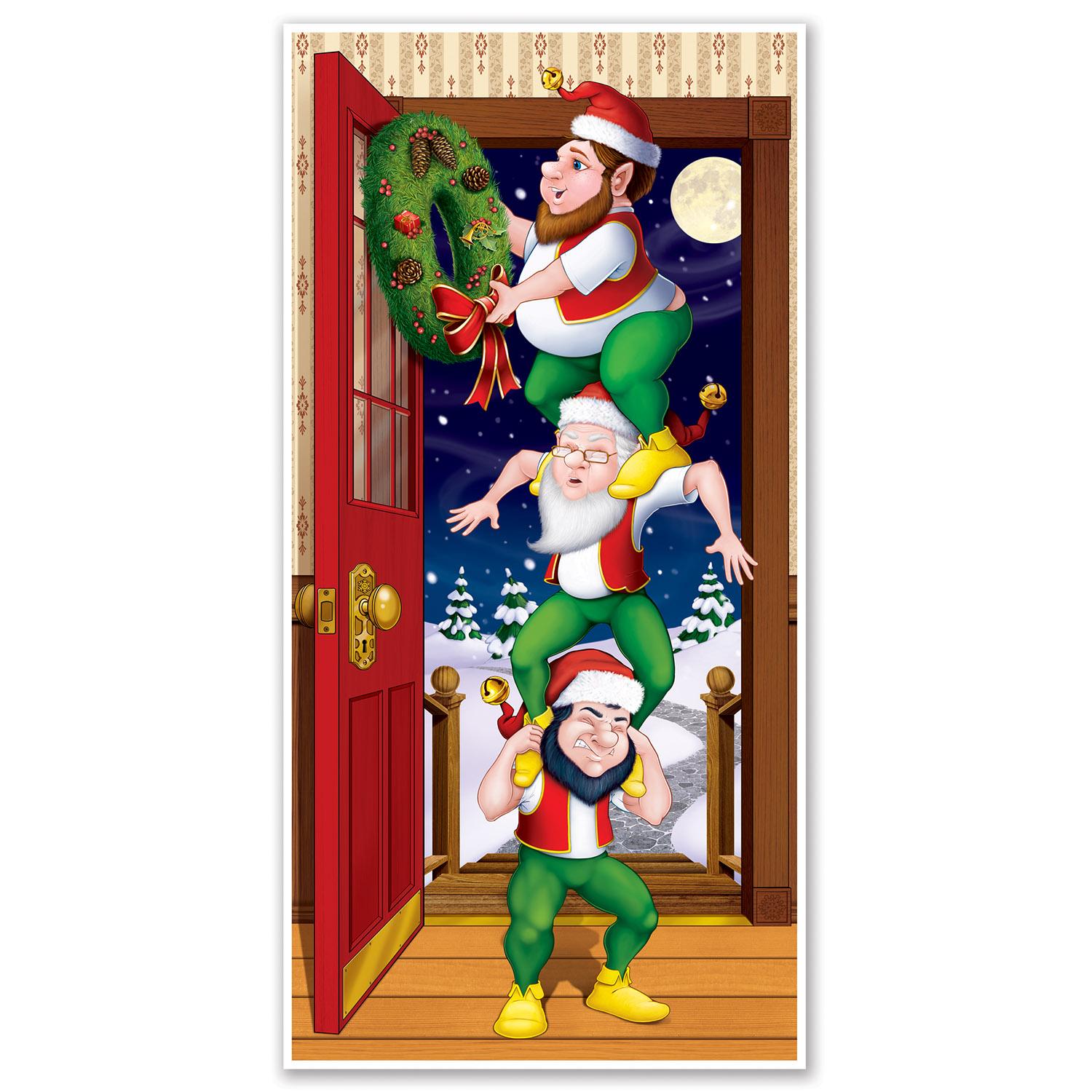 12 Pack Beistle Christmas Elves Door Cover - Festive Holiday Decor for Home, Office & Party Decorations