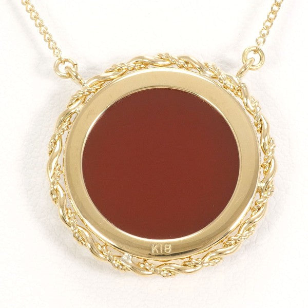 18K Yellow Gold Stone Cameo Necklace - Vintage Elegant Pendant Jewelry for Women - Perfect Gift for Birthday, Anniversary & Special Occasions