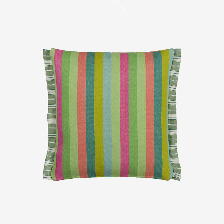 Christian Lacroix Cork Street Stripe Emerald Green Decorative Throw Pillow Cover - Luxury Home Decor for Living Room, Sofa & Bedroom