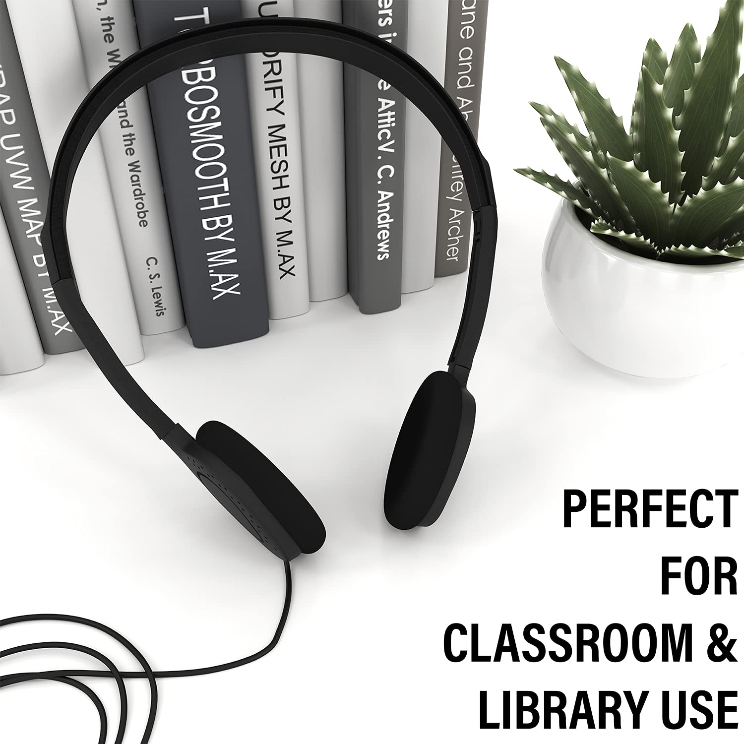 Maeline Bulk On-Ear Headphones with 3.5mm Jack - 40 Pack Multi-Color Headphones for Schools, Gyms, Libraries & Events - Durable Wired Headphones for Students, Teachers & Professionals