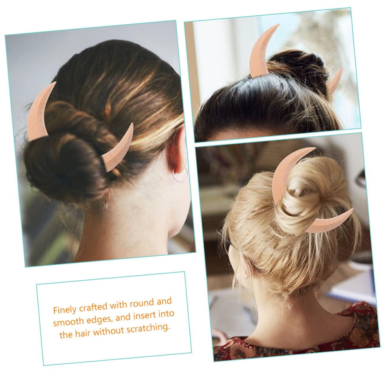 POPETPOP Wooden Hair Sticks for Women - Chinese Style Hairpins, Hair Barrettes & Bun Sticks with Natural Fragrance - Perfect for Updos, Weddings & Traditional Hairstyles